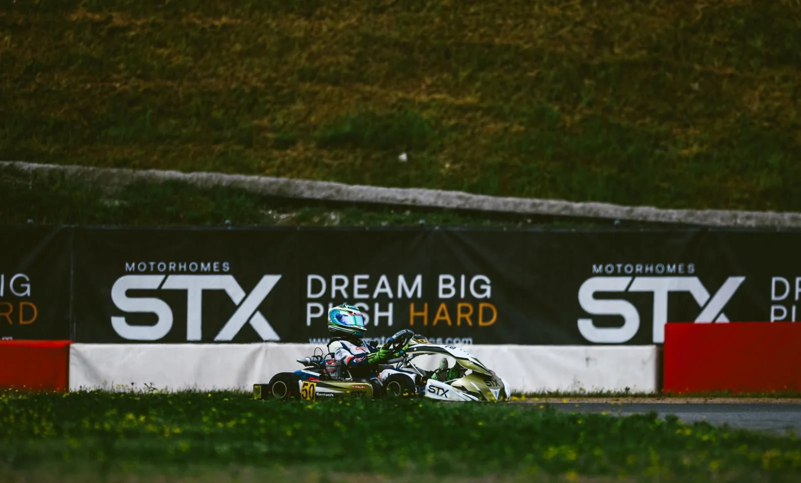 Nilas Malik driving his kart, from the STX Team Nilas Malik feature